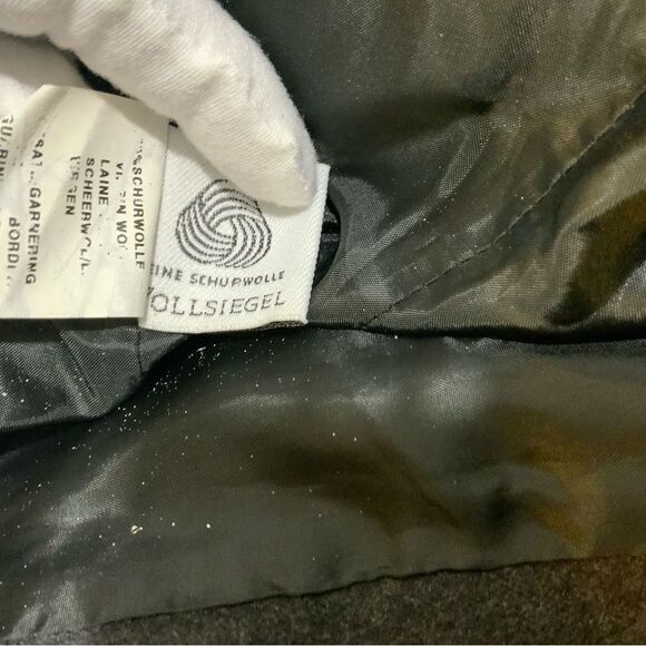 Louis Feraud dark grey wool blazer lace detail jacket fully lined 2 pocket sz 10 - Picture 8 of 8